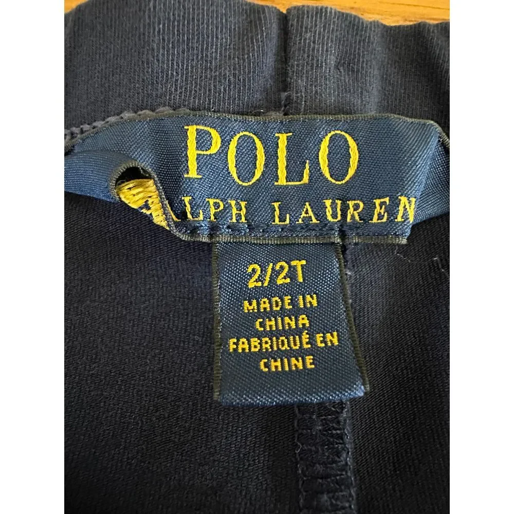 Ralph Lauren Matching Set Girls 2T Plaid Shirt‎ & Navy Jodhpur Pants